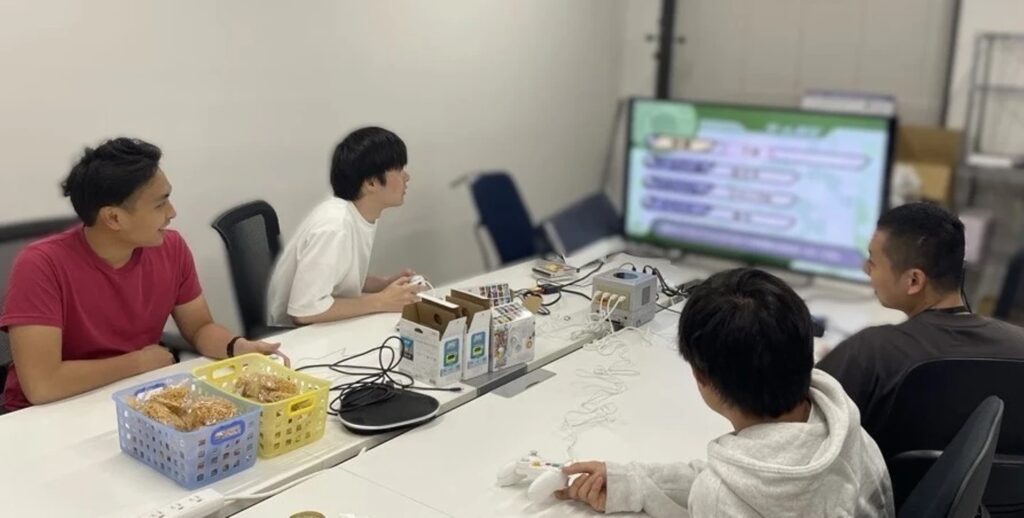 移転パーティー後のゲーム大会の様子